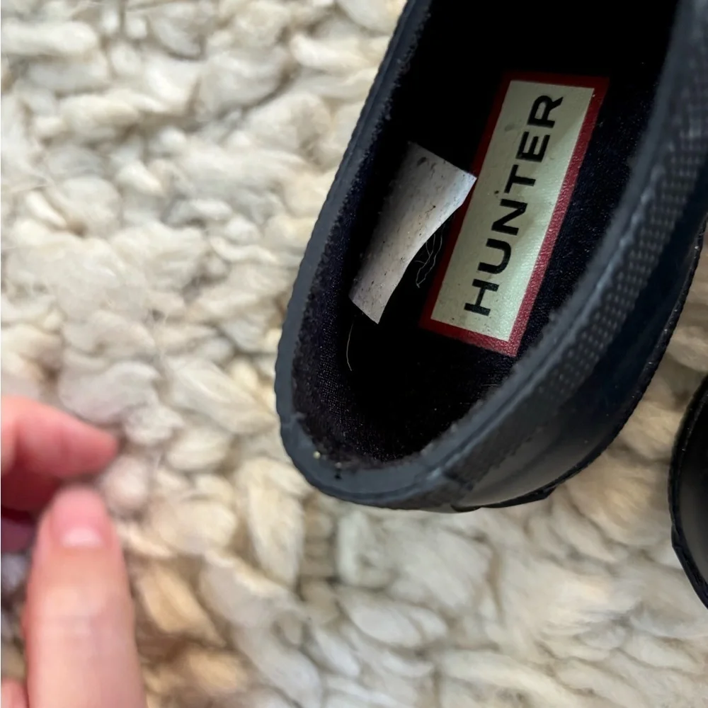Hunter Kids Black Slip-On Shoes